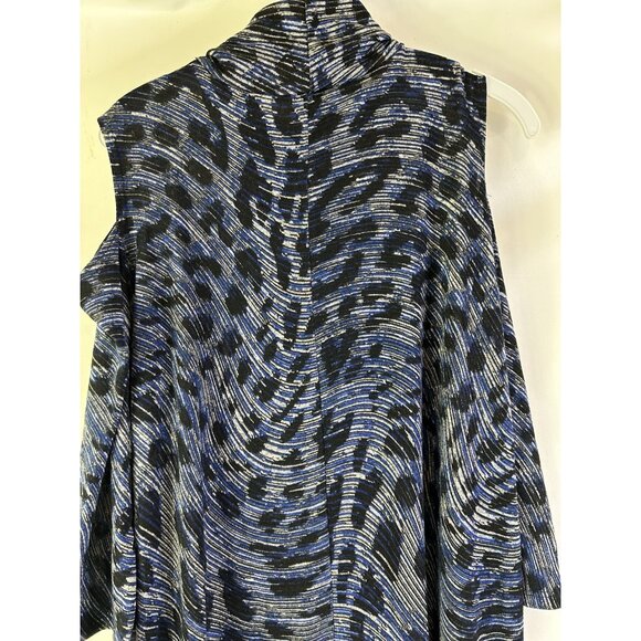 Clara Sun Woo Geometric Cold Shoulder Slinky Tunic Shirt Artsy - Picture 8 of 8